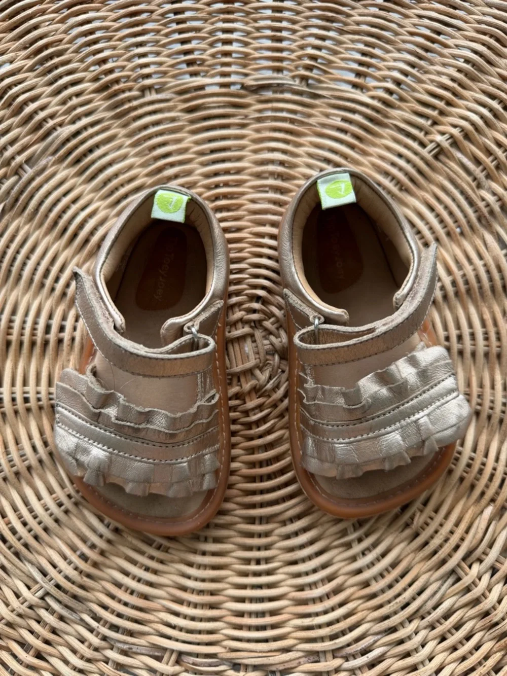 Kids girl Metallic Silver/pink Mary Jane Sandals size 22 eu - 5,5 inch aprox